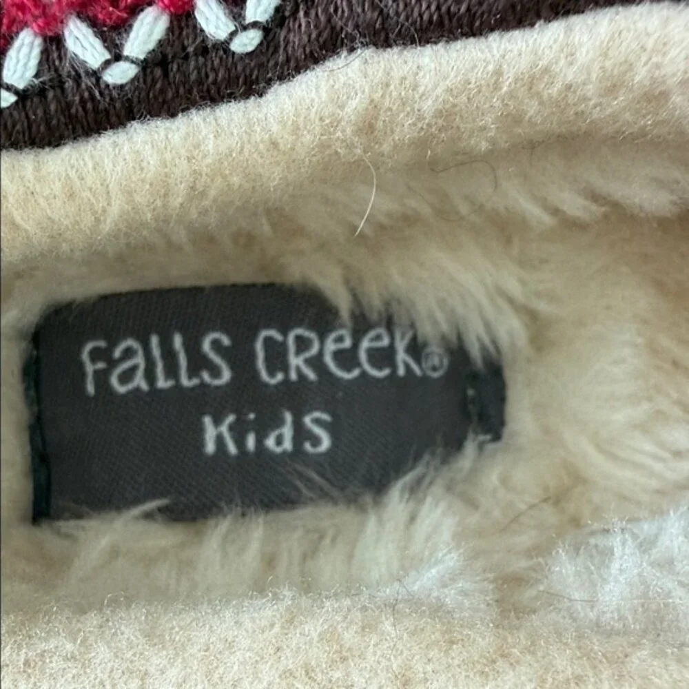 Falls Creek Toddler Brown Suede Shoes with Red Trim - Size 8 - Ugg style